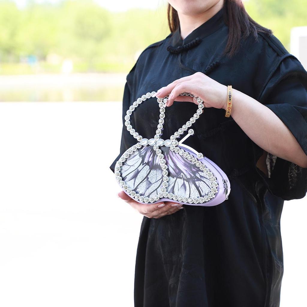 2024 Rhinestone Butterfly Evening Handbag - Trendy Personalized Women's Accessory