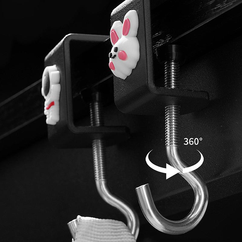 Adjustable Rotatable Removable Table Edge Hooks Metal Desktop Hooks For School Office Student Bag Water Bottle Hanging Hooks