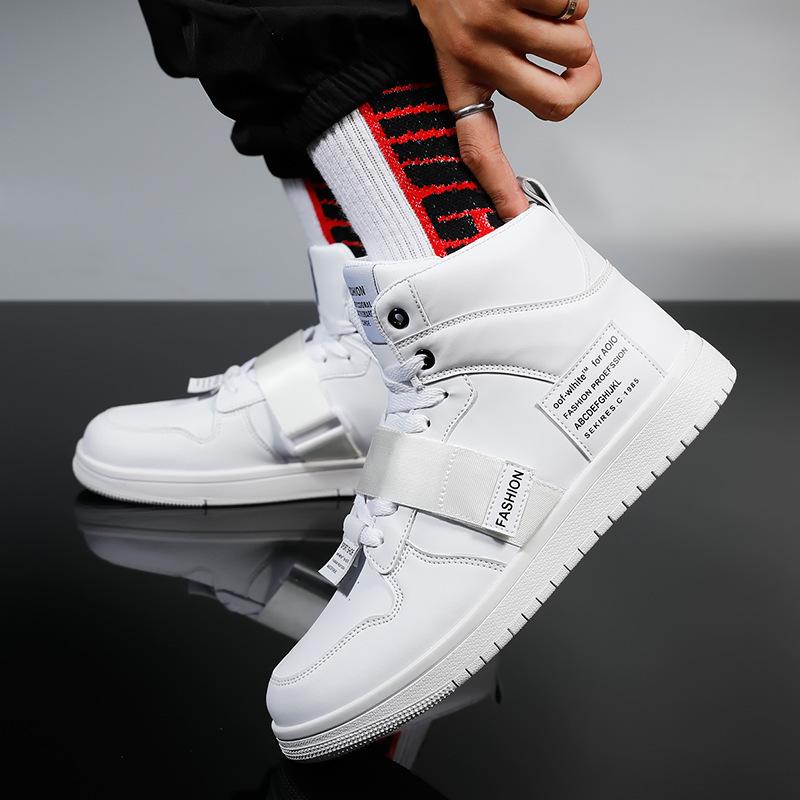 

зимняя мужская обувь с высоким верхом мужская повседневная обувь уличная обувь для мужчин красная парусиновая обувь мужская некожаная повседневная обувь 39 белый