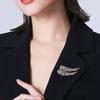 Women Alloy Brooch Pin, Wings Shape Lapel Badge with Sparkling Rhinestones, Brooch Versatile Accessory for Sweaters Collars Hats Bags Coats Scarves