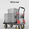Foldable Flatbed Handcart with Fence - Lightweight and Convenient for Moving