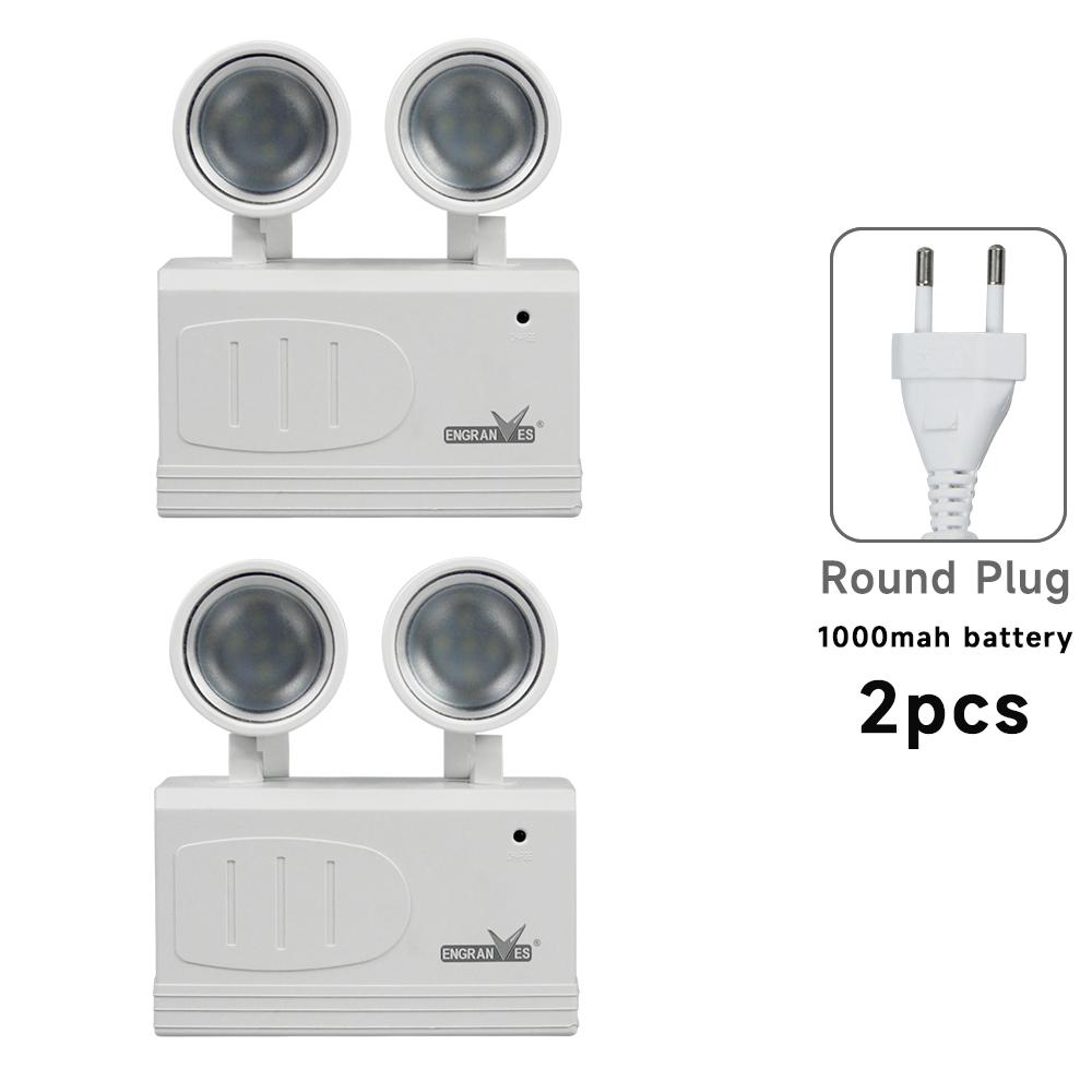 LED Emergency Lights Two Head Adjustable Commercial Emergency Lamp Fire Fighting Light Wall-mounted Rechargeable Exit Light
