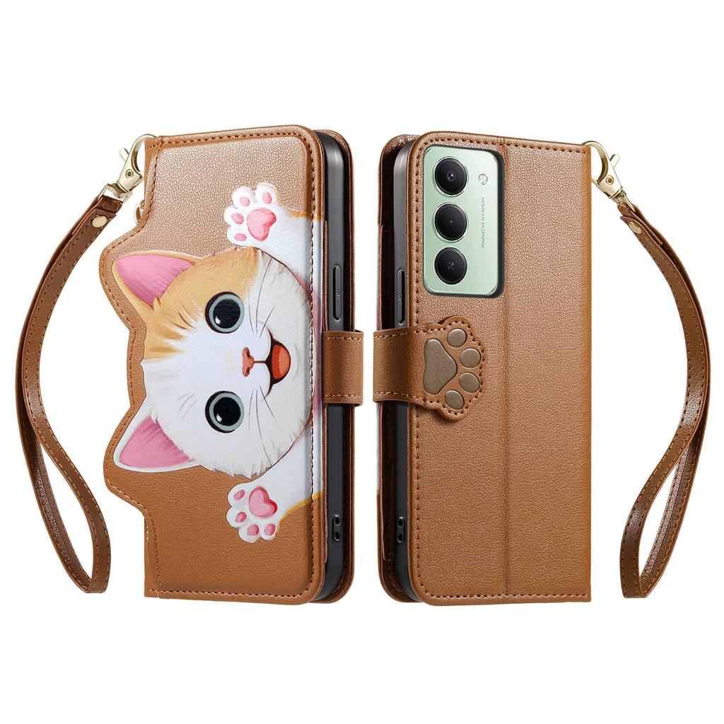 Cute Zipper Crossbody Case for Xiaomi Redmi K70 K60 Pro 15A 11A 10 Prime Note 13 12 11 10T with Card Slots Wrist Strap Lanyard