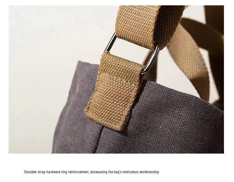 Bolso Bandolera/de Mano de Lona Unisex de Gran Capacidad para Estudiantes, Bolso de Compras o para Tutorías