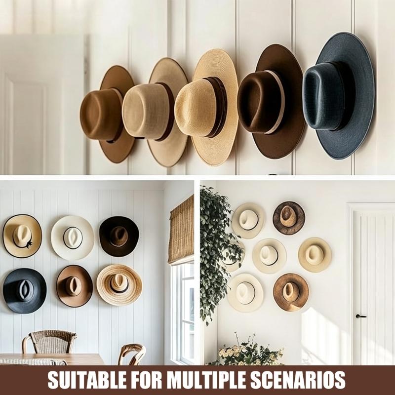 Wall-Mounted Hat Hanger Set with 16 ABS Holders and L-Profile Design for Cap Storage In Closets, Entryways and Bedrooms