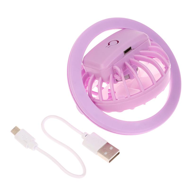 Usb Charging Fan 360° Rotating Small Fan Cooling Fan Portable Fan For Children Summer Fan Hat Accessories