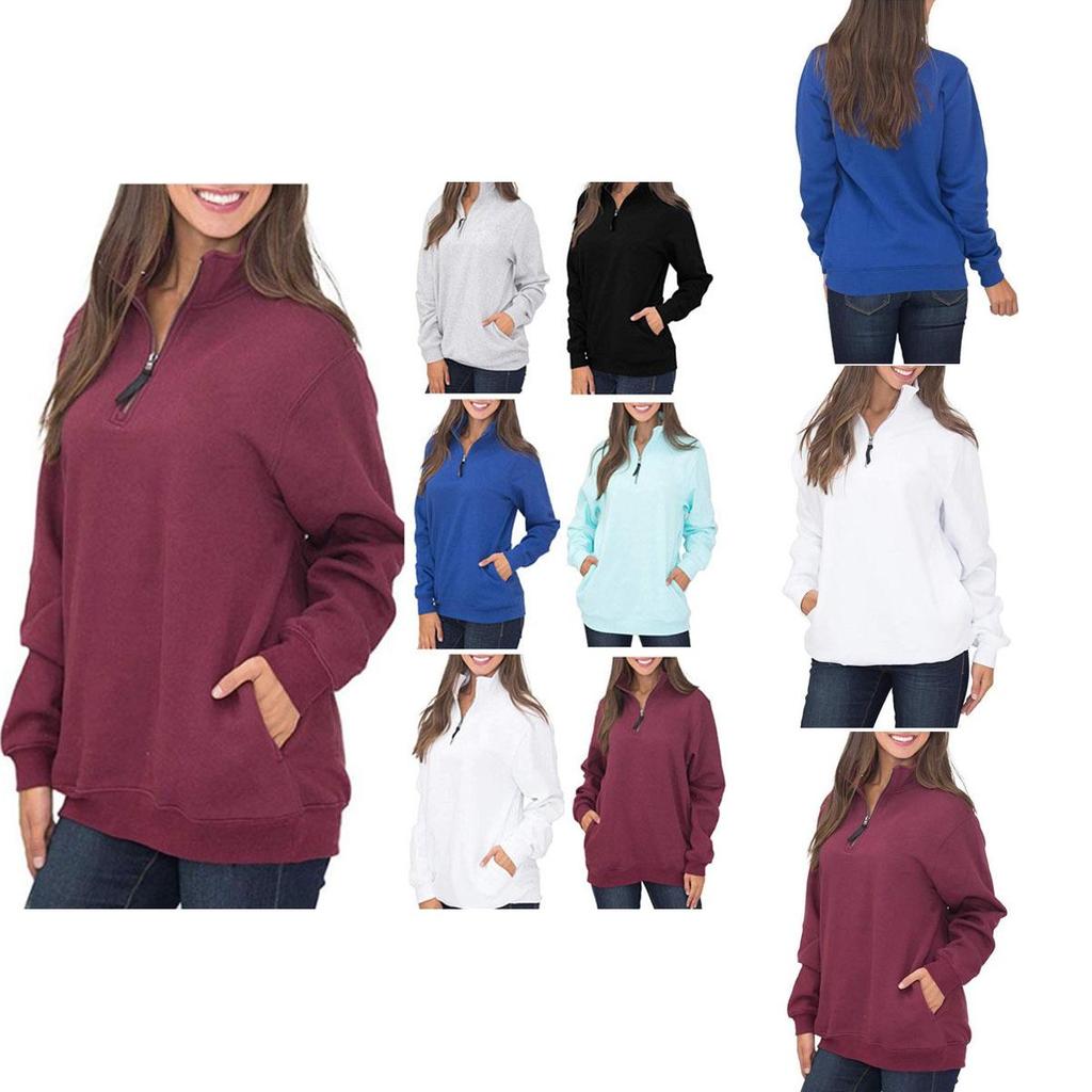 Premium Quality Womens Casual Zip Jumper Pullover Hoodies Top For Effortless Style