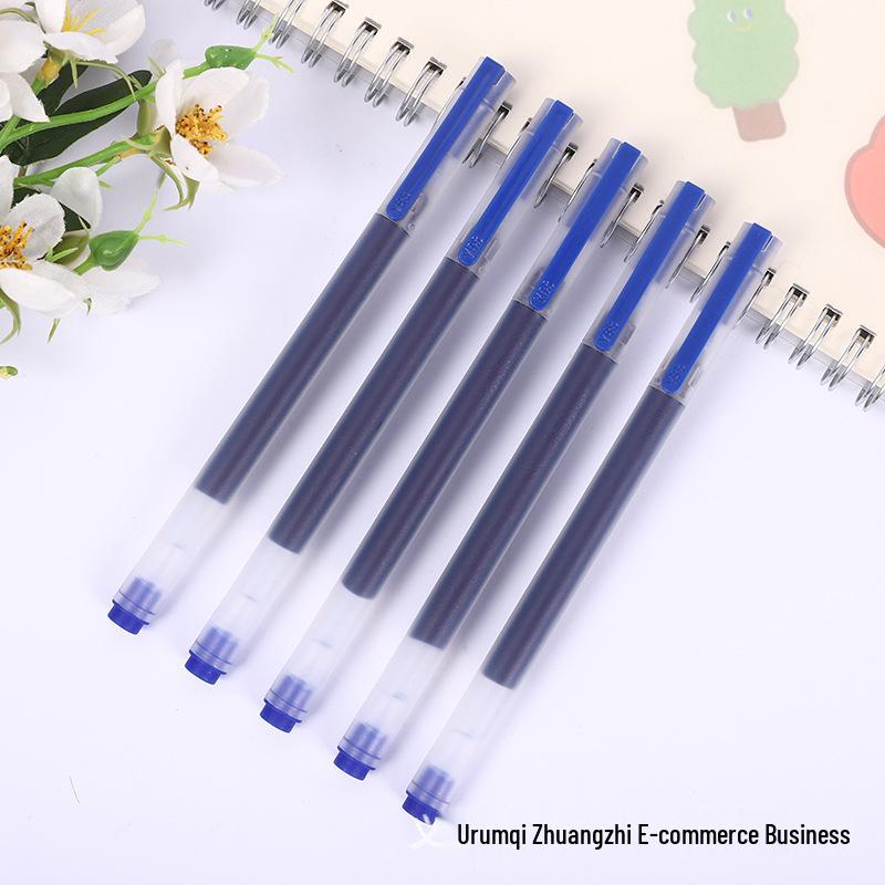 Large Capacity Bullet-Shaped 0.5mm Disposable Pen for Exams and Office Use 0.5mm Bullet Head синий