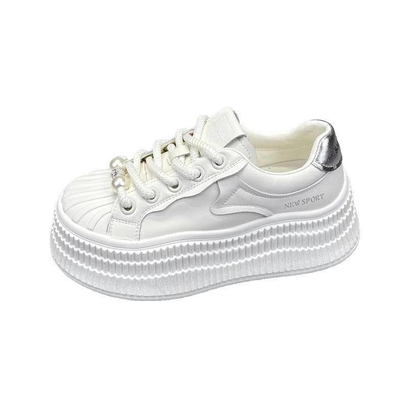 Board Shoes Light Breathable Soft Leather Little White Shoes Women's Spring and Autumn New Platform Sports Casual Shoes