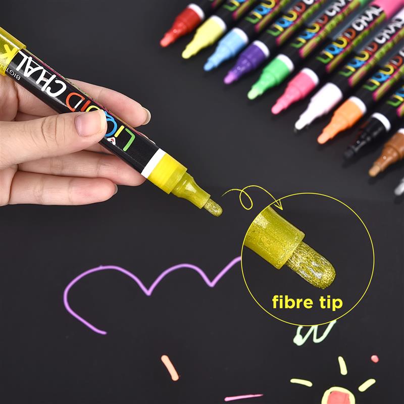 Dust Free Erasable Blackboard Graffiti Glass Window Painting Liquid Chalk Pen Art Marker Pen Whiteboard Pen