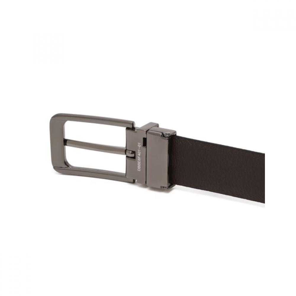 Daks Black Embossed Logo Leather Belt Dbbe6f401bk