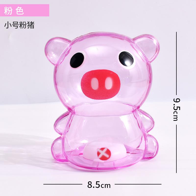 Plastic Coin Piggy Banks Bear Piggy Shape Transparent Cartoon Money Bank Creative Gift for Kids Perfect for Kids Birthday Gift