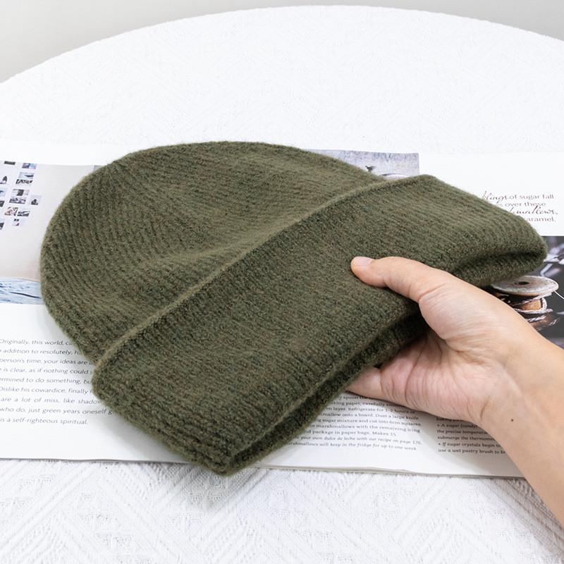 Solid Color Blend Knit Hat For Women Winter Warm Breathable Windproof Casual Styling