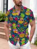 Lässiges kurzärmeliges Hemd mit Knöpfen für Herren mit trendigem Ananas-Design, perfekt für Sommerausflüge und Strandausflüge
