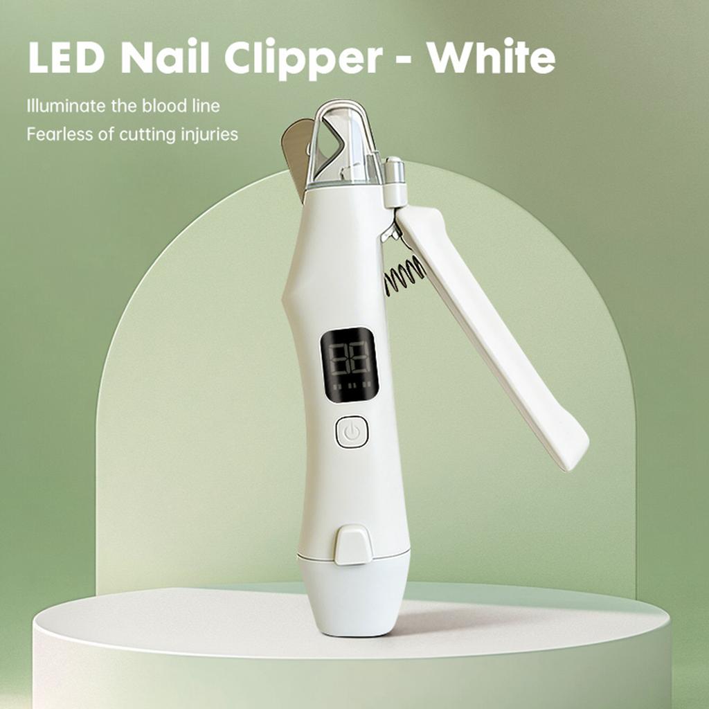 2-in-1 Pet Nail Clipper And Grinder With LED Light Guard, USB Rechargeable, Suitable For Small And Medium-sized Dogs And Cats