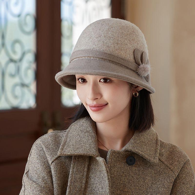 

Осень Зима Теплая Ретро Шляпа-Таузена Цилиндр Темперамент Универсальный Шерсть Шерстяная Рыбацкая Шляпа Женщина one size верблюд