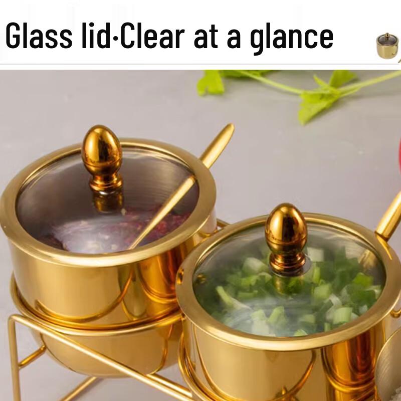 Modern Stainless Steel Seasoning Jar & Rack Set