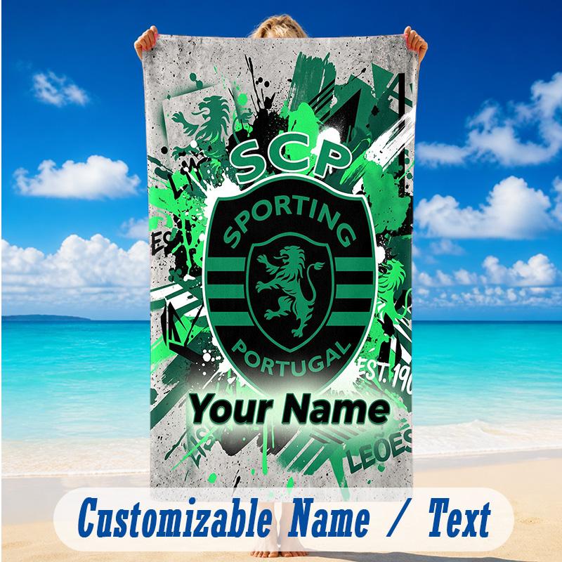 Beach Towel Custom Name Text, Quick Dry Large Towel For Beach HomeSporting CP