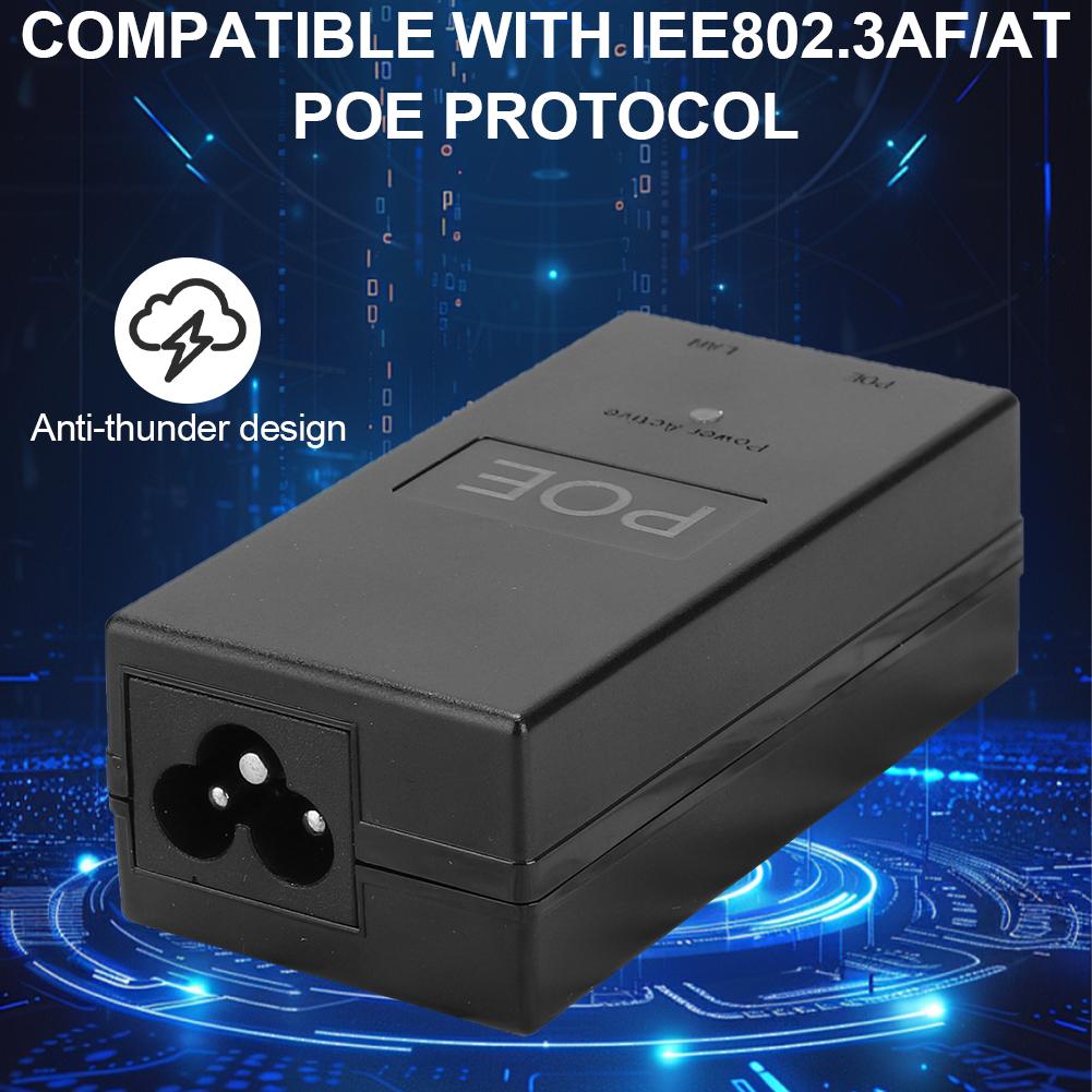 Desktop POE Injector Ethernet Adapter 24V 48V 0.5A Ethernet Adapter 12W 24W 100Mbps Surveillance CCTV for IP Camera Power Supply