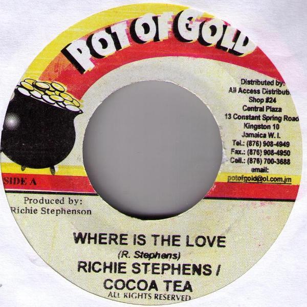 

7-дюймовая пластинка RICHIE STEPHENS & COCOA TEA - Где любовь НИКАКОЙ Горшок с золотом 2004 Ямайка Регги, Ска и Даб Б/У