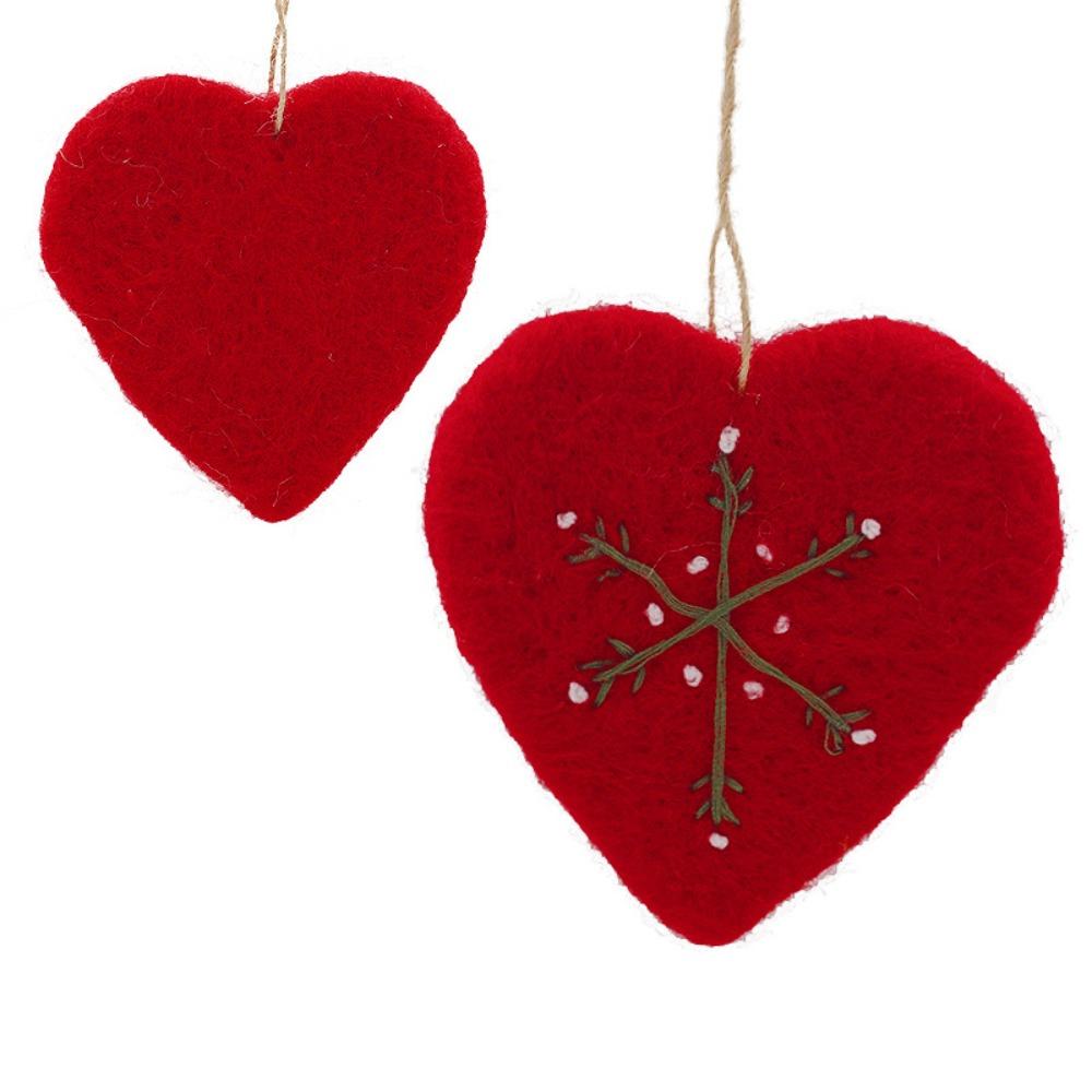 Felt Christmas Felt Ornaments Lightweight Embroidered Snowflake Snowflake Ornaments Assorted Shapes Hanging Cord