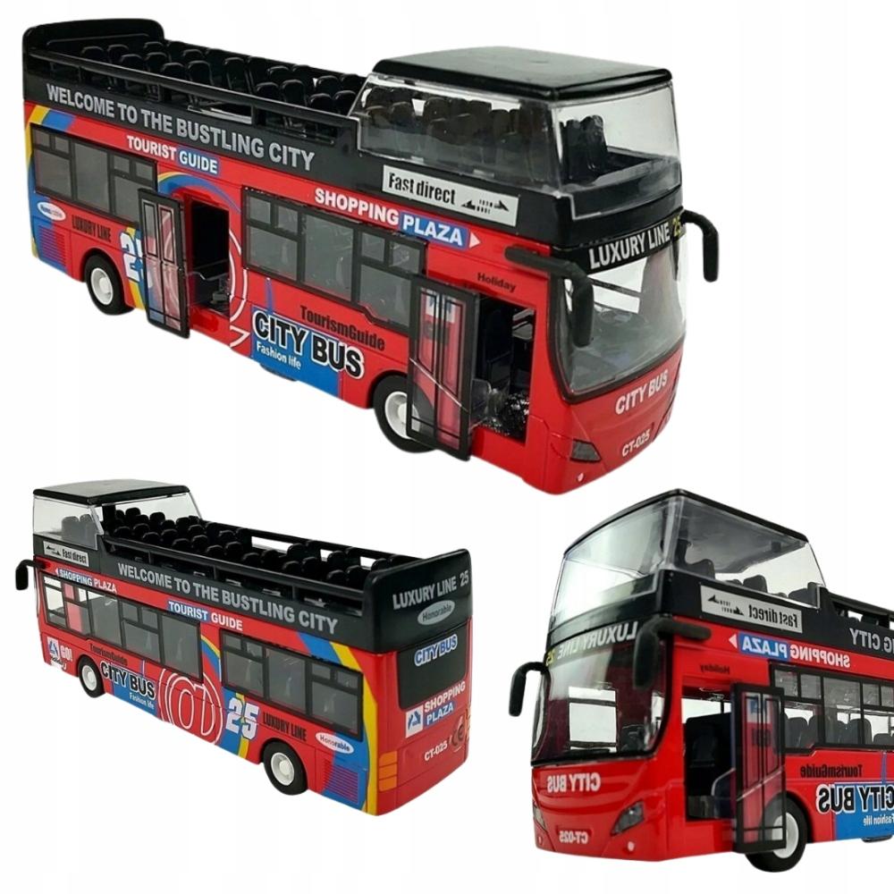 Megadidi Double Decker Bus Metal World Lights Sounds Bus Model