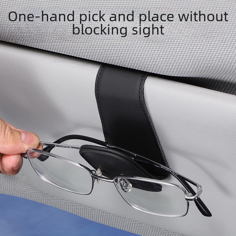 Car Sun Visor Sunglasses Holder with Card Clip Storage - Multi-functional Car Glasses Clip