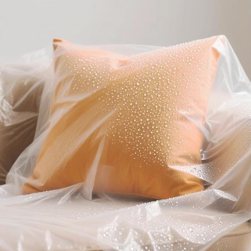 5 Pieces Plastic Bed Dust Covers Elastic Edged Oversized Anti-spill Protector for Home Renovation Furniture Storage