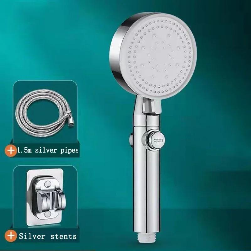 Rain Shower Head High Pressure 6modes Adjustable Bathing Sprayer Handheld Shower Head Bathroom Accessories Shower Parts