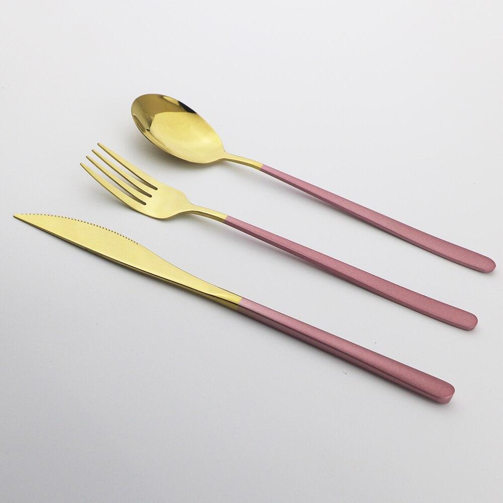 16Pcs Green Gold Dinnerware Set 304 Stainless Steel Cutlery Set Knives Forks Spoons Dinner Set Kitchen Tableware Silverware Set