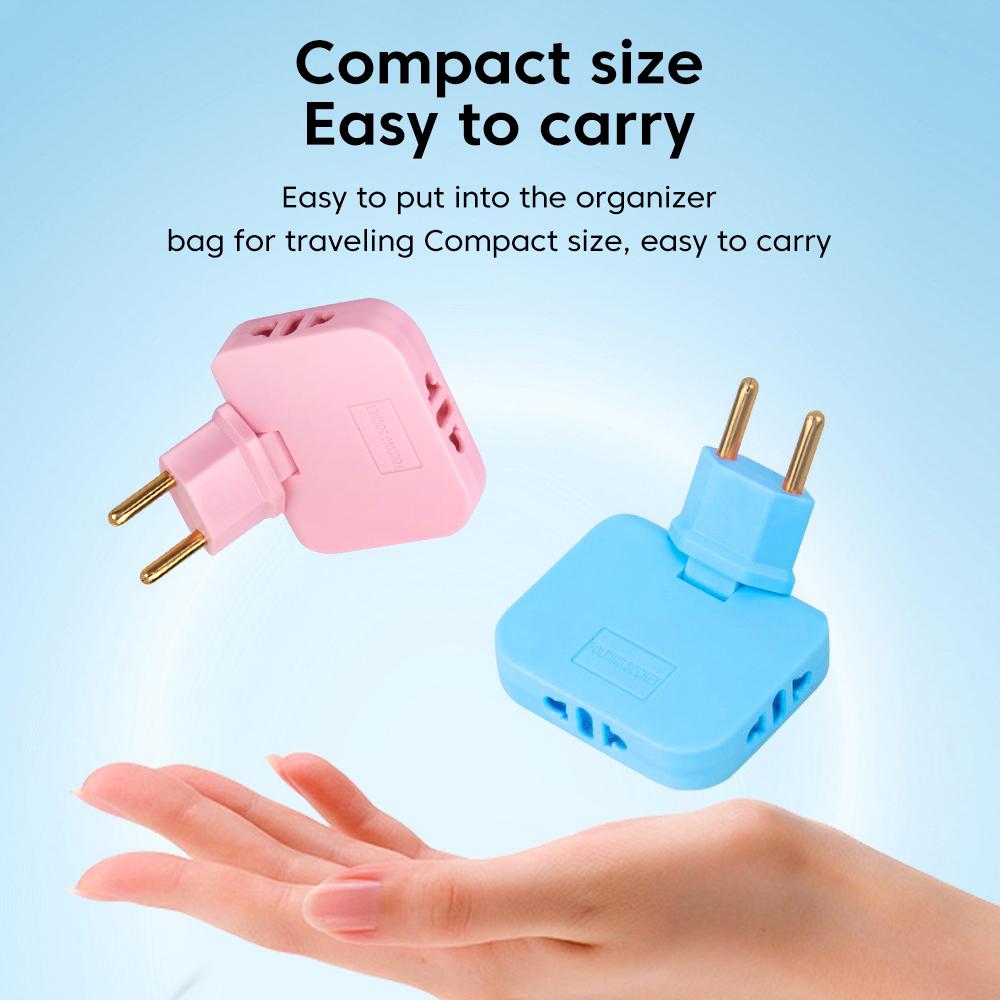 180° Rotatable Socket 3-in-1 EU Plug Converter 4.MM US To European Plug Power Adapter 4.8MM US To EU KR Electrical Socket Outlet