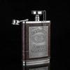 304 Edelstahl 8oz Leder Taschenflasche für Whiskey Wein, Outdoor Reiseflasche für Männer - Schwarz