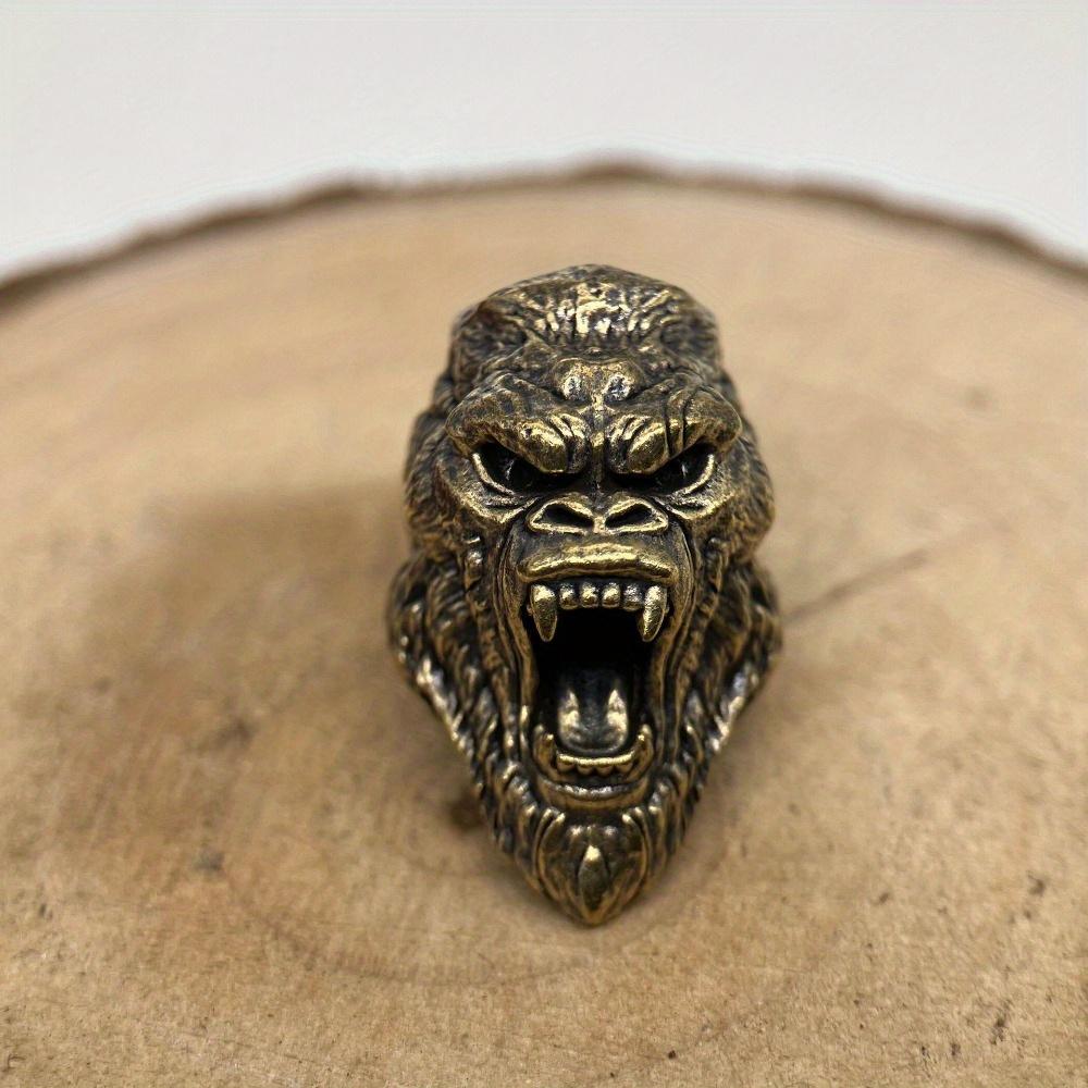 

Ревущая Горилла Латунная Бусина для Ножа EDC Аксессуары для Отдыха на Природе DIY Плетеный Темляк Подвеска Ювелирные Изделия Панк Браслет Шармы латунный