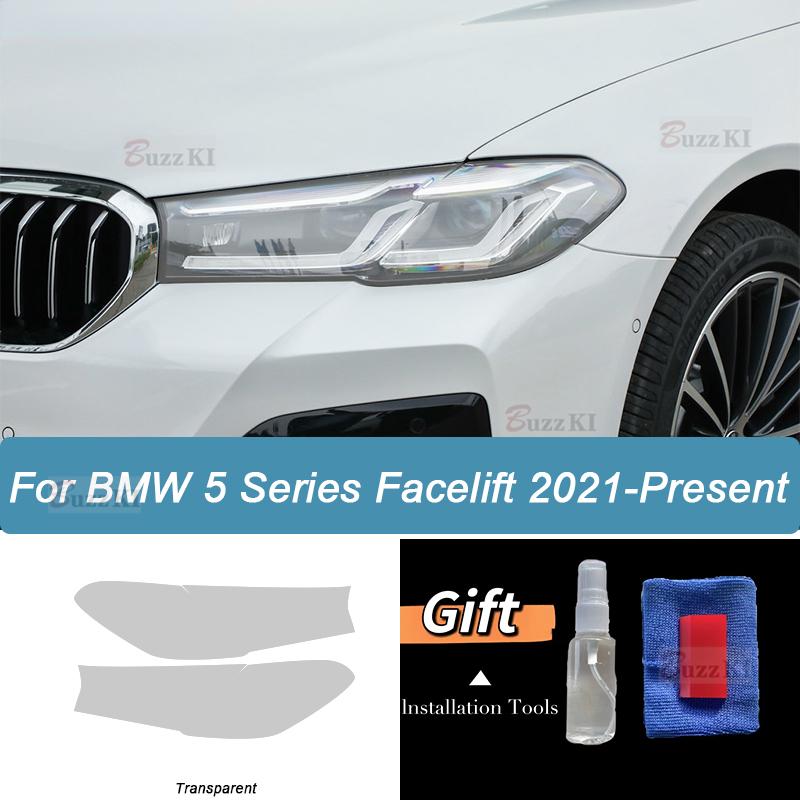 Per BMW Serie 5 G30 G31 M5 Facelift Pellicola Protettiva Fari Auto Nero Affumicato Trasparente TPU Adesivo Antigraffio