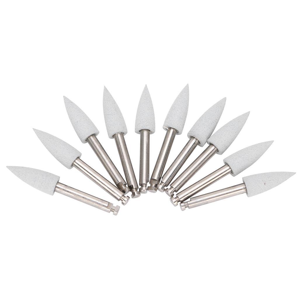 10pcs Dental Polishing Burs Low Speed Dental Grinding Polisher Burs Drill Bits Set Gray