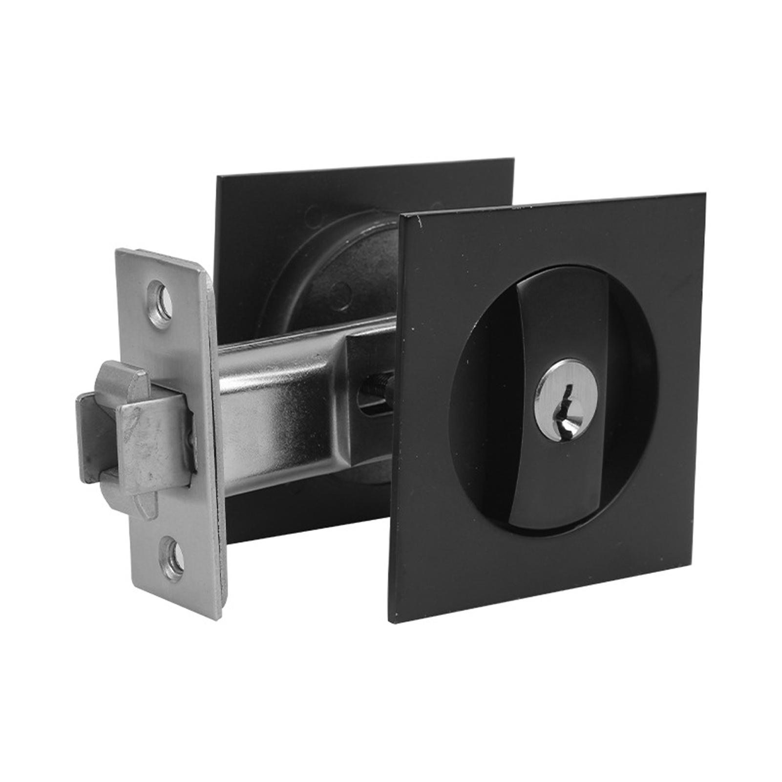 

New Sliding Door Lock Kitchen Bathroom Sliding Door Double Hook Lock Embedded Hidden Sliding Wooden Door Black Single Hook Lock чорний