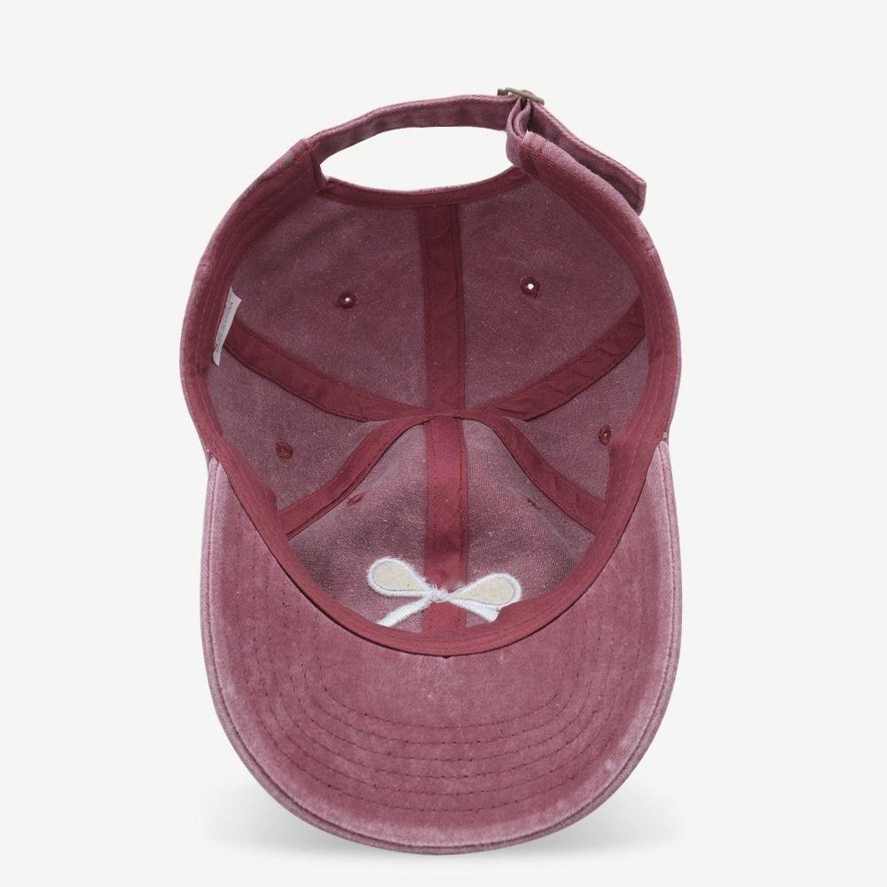 Cotton Bowknot Baseball Hat Embroidery Peaked Cap Simple Sun Hat  Girl