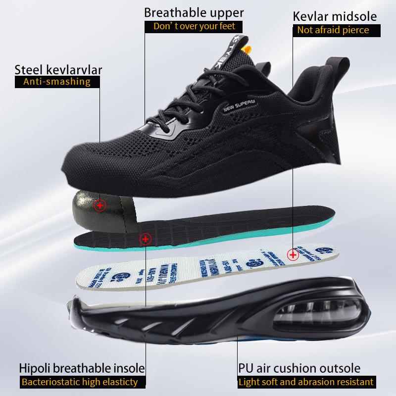 Work Shoes Steel Toe Shoes Men Safety Shoes Anti Smash Puncture-Proof Work Shoes Boots Fashion Indestructible Security Footwear