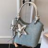 Korean Version of Hand Carry Trendy Bucket Bag 2025 Fashion Simple Casual Shoulder Bag Summer New Messenger Bag