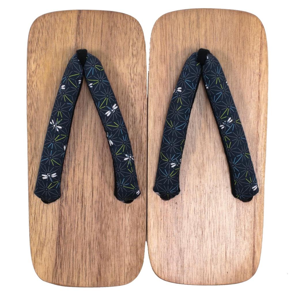 KYOETSU Men's Geta Sandals with Two-Toothed Straps and Patterned Straps, Paulownia Wood (Natural Size 10, 26.0 cm)