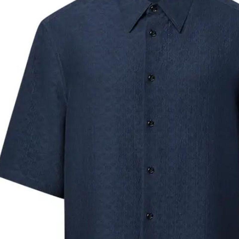 LOUIS VUITTON Mini Monogram Silk Blend Short-Sleeved Shirt 1AFRND