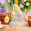 6PCS Colorful Painted Easter Eggs Pendant Foam Simulation Egg Pendant  Home Party Decorations