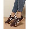 Sneakers Women's 2025 Autumn New Flat Lace-up Color-blocking Moral Training Shoes