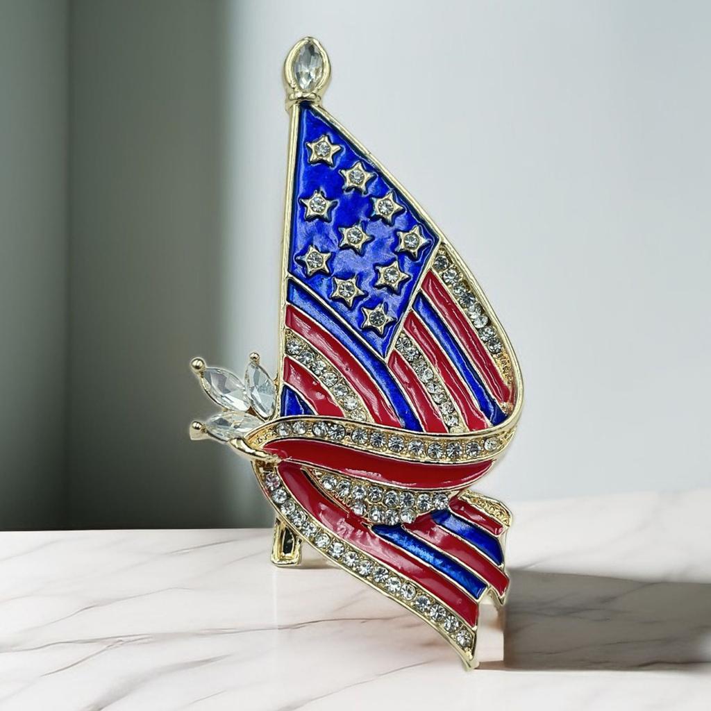 Elegant Alloy Metal Pin Fashionable Flag Theme Jewelry Accessory Multipurpose Wear For Outfits Friendship