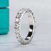AnuJewel 3mm 2-3ct D Color Moissanite Wedding Band Ring 925 Silver Eternity Band Engagement Rings for Women