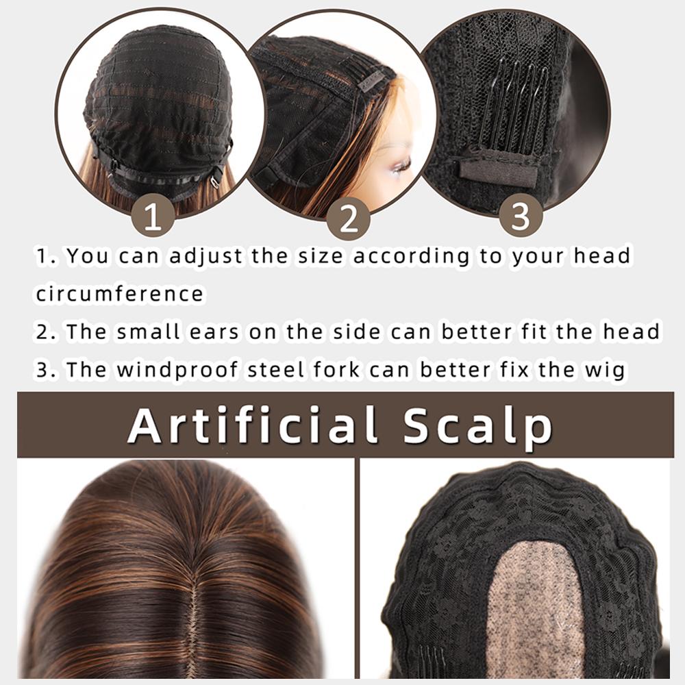 Blonde Wig for Women Synthetic Long Straight Hair Middle Part Mixed Blonde Synthetic Hair Full Wig for Daily Use