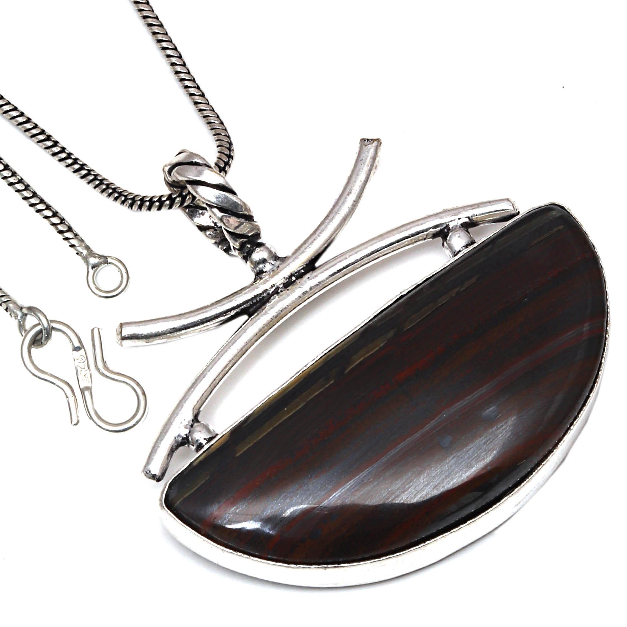 

Pendant Multi Tiger Gemstone Handmade Gift For Her Silver Jewelry 1.75