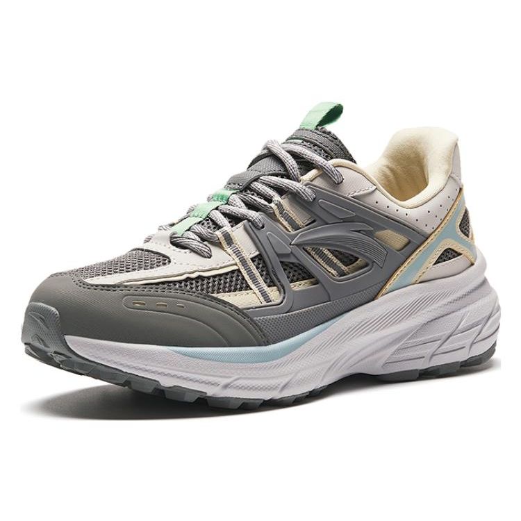 Anta AT955 Durable Low-Top Running Shoes Women sneaker Black White Gray 922345598-4