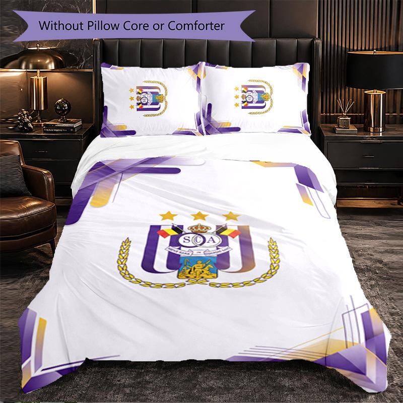 Biancheria da Letto a Tema FC Anderlecht Set 3 Pezzi Copripiumino Biancheria da Letto Decorativa Per Stanza Adolescenti Decorazione Casa