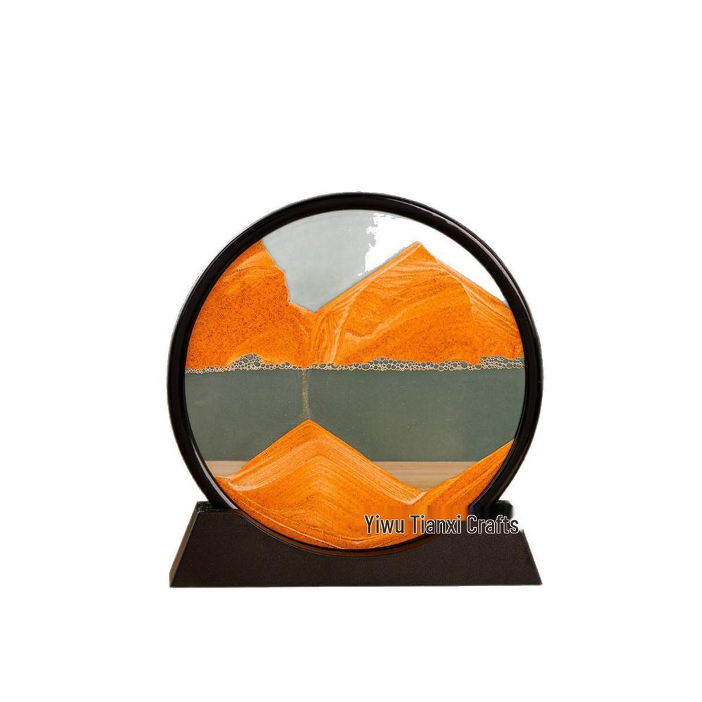 3D Quicksand Hourglass Art: Decompression Landscape Ornament for Home or Office Decor